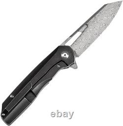 Kansept Knives Folding Knife 3.5 Damascus Steel Blade Titanium/Carbon F Handle