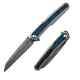 Kansept Knives Folding Knife 3.50 Damascus Steel Blade Titanium/carbon Fiber