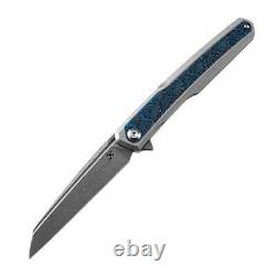 Kansept Knives Folding Knife 3.50 Damascus Steel Blade Titanium/Carbon Fiber
