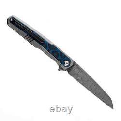 Kansept Knives Folding Knife 3.50 Damascus Steel Blade Titanium/Carbon Fiber