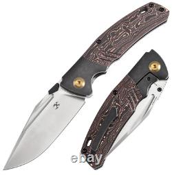 Kansept Knives Folding Knife 3.63 CPM S35VN Steel Blade Titanium/Carbon F Inlay