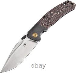 Kansept Knives Folding Knife 3.63 CPM S35VN Steel Blade Titanium/Carbon F Inlay