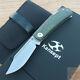 Kansept Knives Folding Knife 3 S35vn Steel Blade Green Carbon Fiber Handle