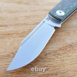Kansept Knives Folding Knife 3 S35VN Steel Blade Green Carbon Fiber Handle