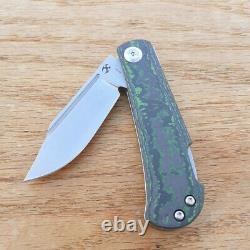 Kansept Knives Folding Knife 3 S35VN Steel Blade Green Carbon Fiber Handle