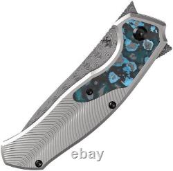 Kansept Knives Havorn Folding Knife 3.5 Damascus Steel Blade Titanium/Carbon F