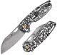 Kansept Knives M6 Folding Knife 3.25 Damascus Steel Blade Carbon Fiber Handle