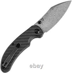 Kansept Knives Nesstreet Folding Knife 3.5 Damascus Steel Blade Carbon Fiber