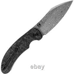 Kansept Knives Nesstreet Pocket Knife Carbon Fiber Folding Damascus Blade