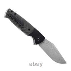 Kansept Knives Skikari Folding Knife 3.38 Damascus Steel Blade Titanium/Carbon