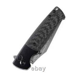 Kansept Knives Skikari Folding Knife 3.38 Damascus Steel Blade Titanium/Carbon