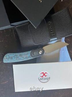 Kansept Reverie Folding Knife Ti Blue/Black Carbon Fiber Handle S35VN K2025A3