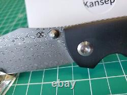 Kansept Shikari With Titanium & Twill CF Handle & Damascus Folding Pocket Knife