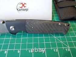 Kansept Shikari With Titanium & Twill CF Handle & Damascus Folding Pocket Knife