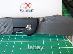 Kansept Shikari With Titanium & Twill CF Handle & Damascus Folding Pocket Knife