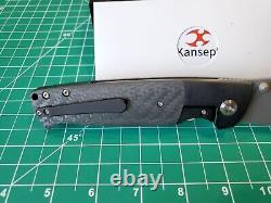 Kansept Shikari With Titanium & Twill CF Handle & Damascus Folding Pocket Knife