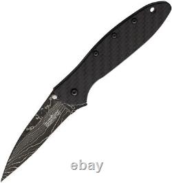 Kershaw 1660CFDAM Leek 3 Damascus Blade Carbon Fiber Handle Folding Knife