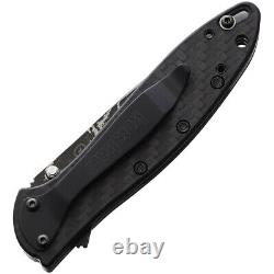Kershaw Leek Folding Pocket Knife Linerlock A/O Carbon Fiber Damascus 1660CFDAM