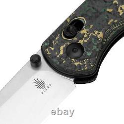 Kizer Anzo Drop Bear Clutch Lock Folding Knife 2.97in 20CV Stonewashed Blade Fat