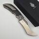 Kizer Huntsmen Folder Titanium & Carbon Fiber S35vn Recurve Tanto Blade Ki4642a1