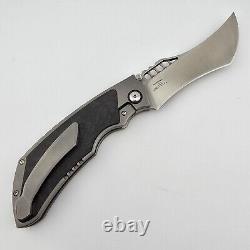 Kizer Huntsmen Folder Titanium & Carbon Fiber S35VN Recurve Tanto Blade Ki4642A1