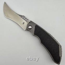 Kizer Huntsmen Folder Titanium & Carbon Fiber S35VN Recurve Tanto Blade Ki4642A1