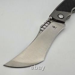 Kizer Huntsmen Folder Titanium & Carbon Fiber S35VN Recurve Tanto Blade Ki4642A1