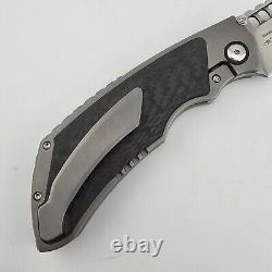 Kizer Huntsmen Folder Titanium & Carbon Fiber S35VN Recurve Tanto Blade Ki4642A1