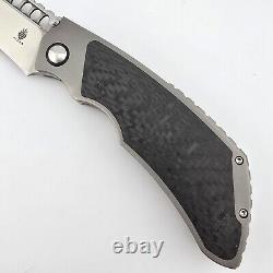 Kizer Huntsmen Folder Titanium & Carbon Fiber S35VN Recurve Tanto Blade Ki4642A1