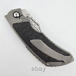 Kizer Huntsmen Folder Titanium & Carbon Fiber S35VN Recurve Tanto Blade Ki4642A1