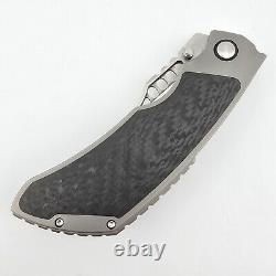 Kizer Huntsmen Folder Titanium & Carbon Fiber S35VN Recurve Tanto Blade Ki4642A1