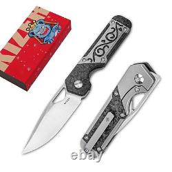 Kizer Mini Militaw Drop Point Folding Pocket Knife S45VN Blade Titanium Handle