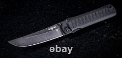 Kizlyar Whisper Linerlock Folding Knife 3.75 D2 Tool Steel Blade G-10 Handle