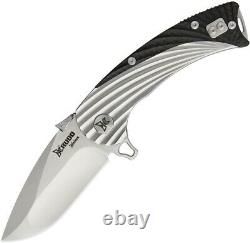 Krudo Discipline Framelock Black Carbon Fiber 420J2 Stainless Folding Knife 723