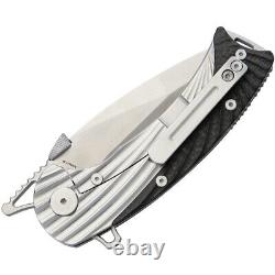 Krudo Discipline Framelock Black Carbon Fiber 420J2 Stainless Folding Knife 723