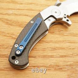 Krudo IOTA Folding Knife 2.5 9Cr18MoV Stainless Steel Blade Carbon Fiber Handle