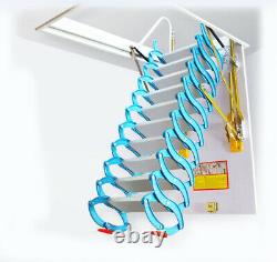 Light Blue Loft Wall Ladder Stairs Attic Extension Hidden Ladder Carbon Steel
