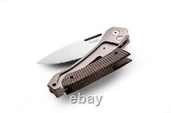 Lion Steel Twain Folding Knife Bronze Titanium/Carbon Fiber Handle Magnacut