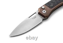 Lion Steel Twain Folding Knife Bronze Titanium/Carbon Fiber Handle Magnacut