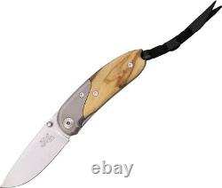 LionSTEEL Mini Folding Knife 2.37 D2 Tool Steel Blade Wood Handle With Titanium