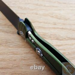 LionSTEEL Molletta Folding Knife 3.5 D2 Tool Steel Blade Green Aluminum Handle