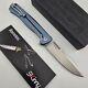 Lionsteel Skinny Bl Folder Blue Integral Titanium Blue Fatcarbon Inlay Magnacut