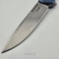 LionSteel Skinny BL Folder Blue Integral Titanium Blue FatCarbon Inlay MagnaCut