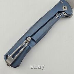 LionSteel Skinny BL Folder Blue Integral Titanium Blue FatCarbon Inlay MagnaCut