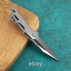 M390 Powder Steel Folding Knife with Titanium Handles & Carbon Fiber Inlays