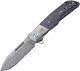 Mkm Clap Folding Knife Carbon Fiber Handle Damascus Blade Plain Edge Lso1-d