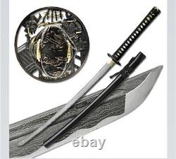 MOSHIRO Folded Steel Samurai Sword 1000+ Layers Battle Ready Ronin Katana Ms-400