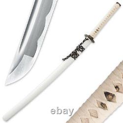 MUSASHI Forged Tempered Folded CARBON STEEL Samurai Katana Sword Razor SHARP