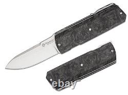 Maserin Linerlock Folding Knife 2.69 Elmax Stainless Blade Carbon Fiber Handle