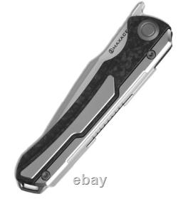 Maxace Kestrel Folding Knife 3.85 Bohler M390 Steel Blade Carbon Fiber/Titanium